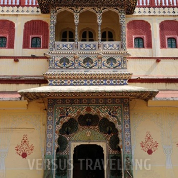 India. Jaipur. Chandra Mahal (City Palace). Peacock gates. October 2012